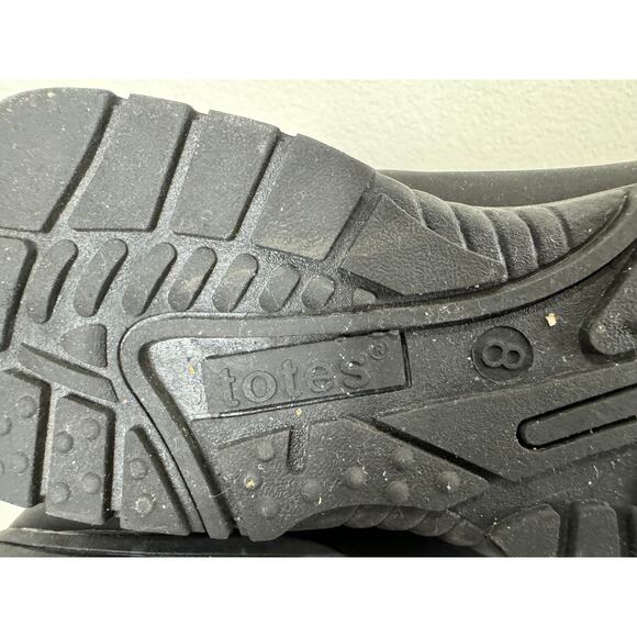 Women's Totes Snow Boot Black Faux Fur Lined 8M - Picture 5 of 8